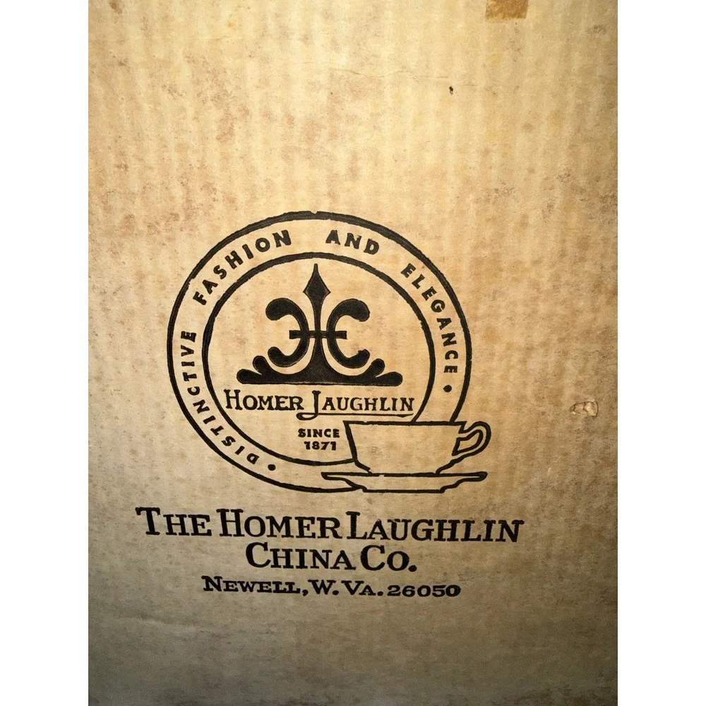 Homer Laughlin Ivory Ceramic Cup and Saucer‎ Set of 4 Vintage USA Creamware